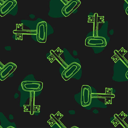 Seamless pattern of keys. hand drawn vector illustration for print or web designのイラスト素材