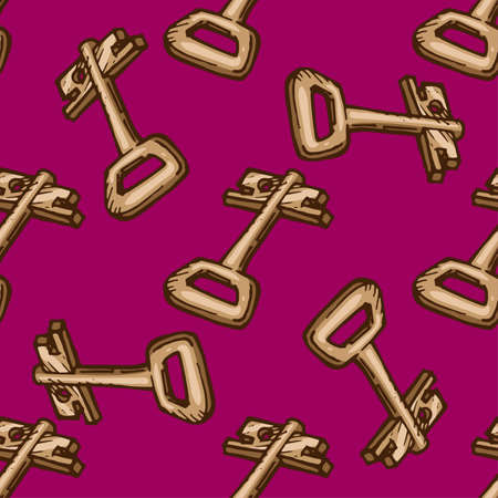 Seamless pattern of keys. hand drawn vector illustration for print or web designのイラスト素材