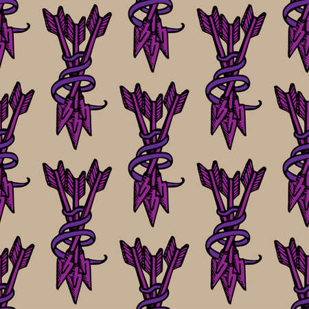 seamless pattern of hand drawned arrows vector