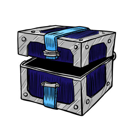 Treasure chest vector illustration isolated on white backgroundのイラスト素材