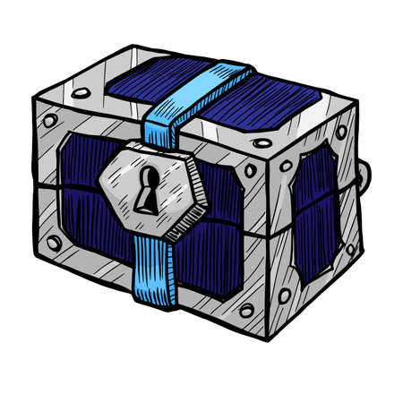 Treasure chest vector illustration isolated on white backgroundのイラスト素材