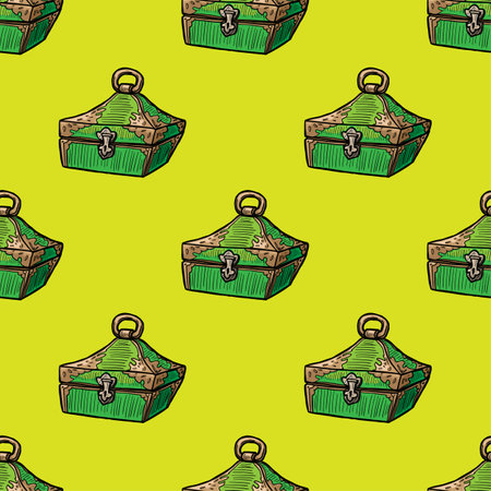 Seamless pattern of treasure chests vector illustrationのイラスト素材