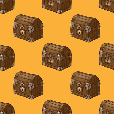 Seamless pattern of treasure chests vector illustrationのイラスト素材