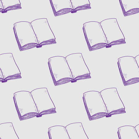 Seamless pattern of book vector illustration on white backgroundのイラスト素材