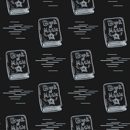 Seamless pattern of magic book vector illustrationのイラスト素材