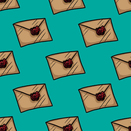 Seamless pattern of closed envelope vector illustration