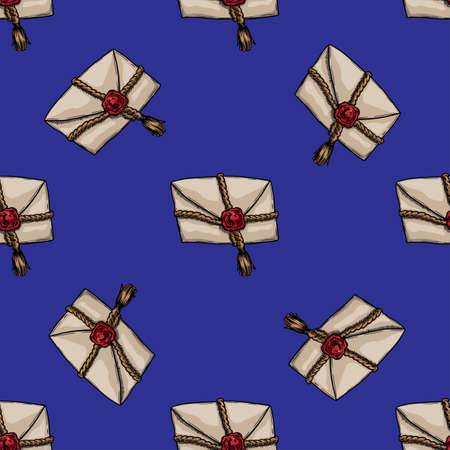 Seamless pattern of closed envelope vector illustration
