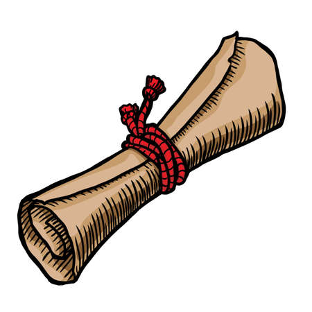 Scroll paper vector illustration isolated on white backgroundのイラスト素材