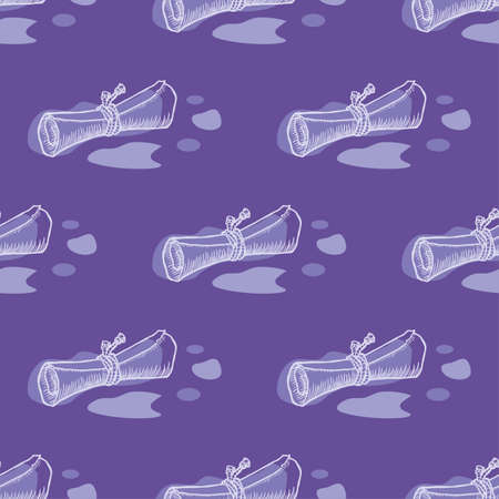 Scroll paper seamless pattern vector illustrationのイラスト素材