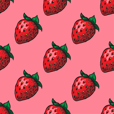 seamless pattern of strawberry vector illustration