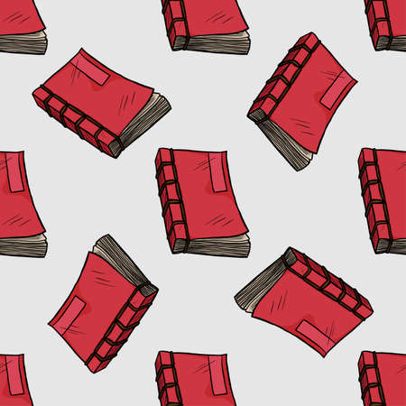 Book hand drawn illustration seamless pattern on white backgroundのイラスト素材