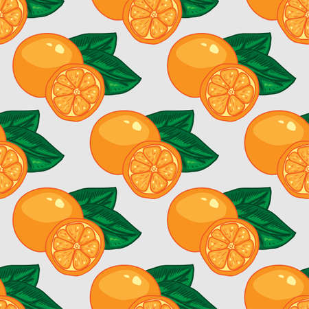 Hand drawn orange vector illustration seamless patternのイラスト素材