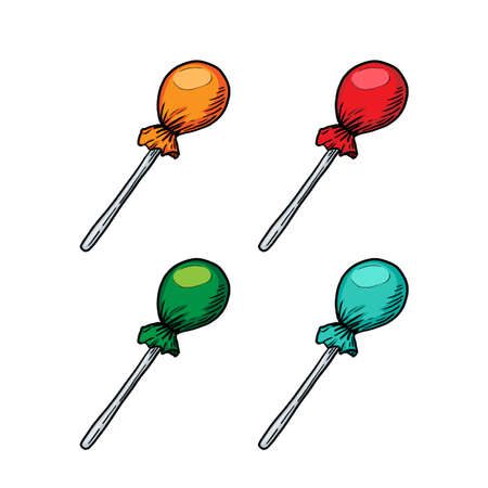 lollipop candy vector illustration isolated on white backgroundのイラスト素材