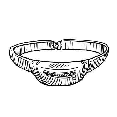 waist bag sketch vector illustration on white backgroundのイラスト素材