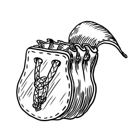 vintage purse vector illustration on white backgroundのイラスト素材