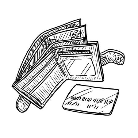 wallet vector illustration on white backgroundのイラスト素材