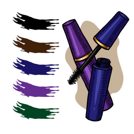 mascara color palette vector illustration on white backgroundのイラスト素材