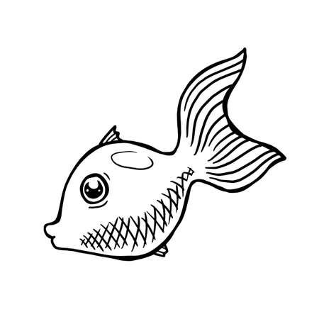 little fish vector illustration on white backgroundのイラスト素材