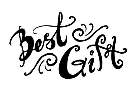 Best gift vector lettering on white backgroundのイラスト素材