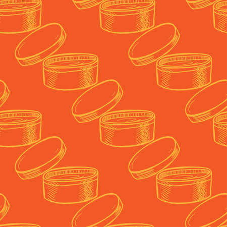 Plastic jar for cosmetic cream vector seamless patternのイラスト素材