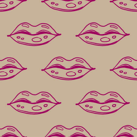 Women lips seamless vector patternのイラスト素材