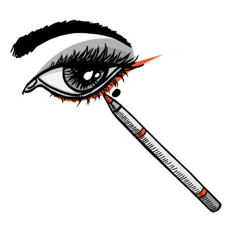 Eyeliner drawings vector illustration on white backgroundのイラスト素材