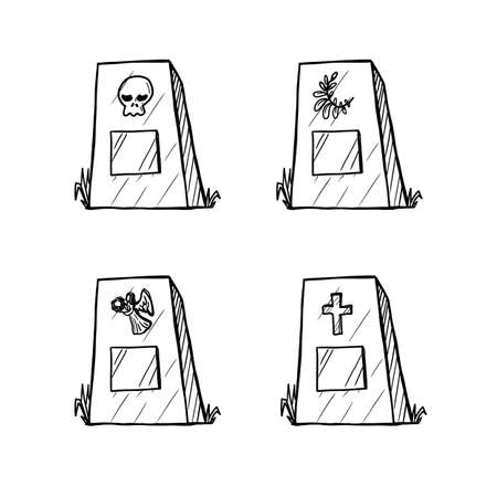 Gravestone vector illustration isolated on white backgroundのイラスト素材