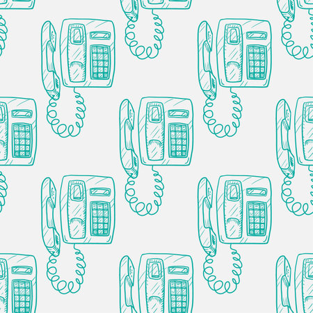 Old phone vector seamless patternのイラスト素材