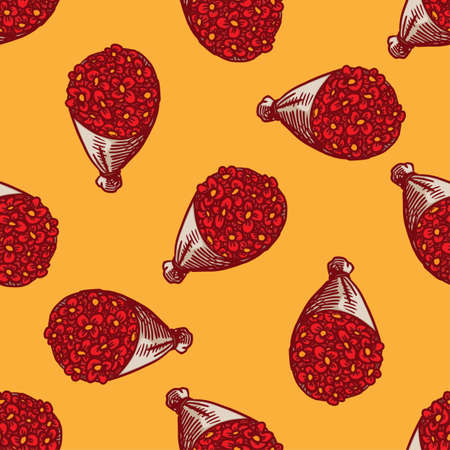 Bouquet of flowers vector seamless patternのイラスト素材