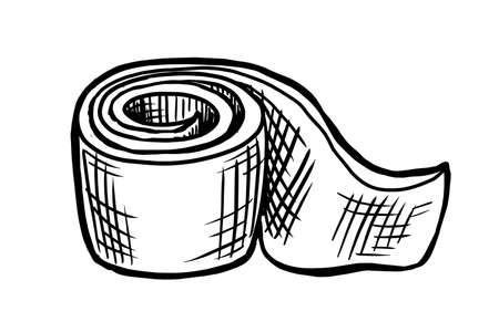 Bandage roll vector illustration isolated on white backgroundのイラスト素材