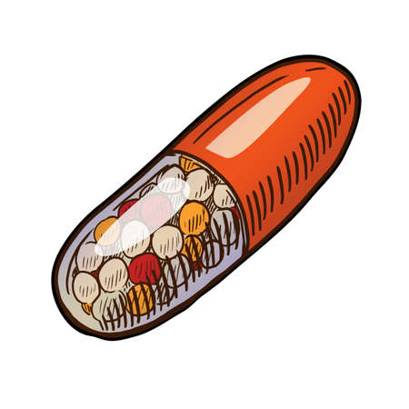 Capsule pill vector illustration on white backgroundのイラスト素材