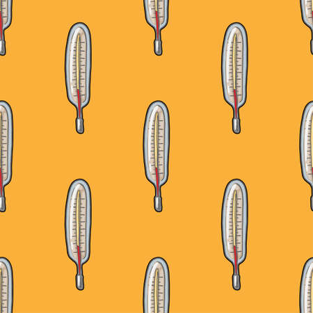 Medical thermometer vector seamless patternのイラスト素材