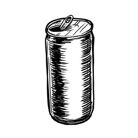 Aluminum can vector illustration isolated on white backgroundのイラスト素材