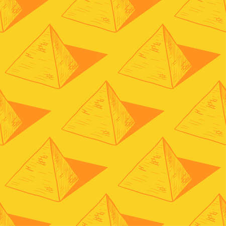 pyramid vector seamless pattern on yellow background