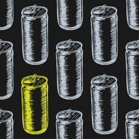 Aluminum can vector seamless pattern