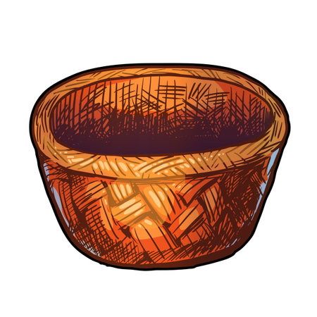 wicker basket vector illustration on white backgroundのイラスト素材