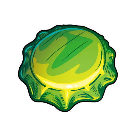 bottle cap vector illustration on white backgroundのイラスト素材
