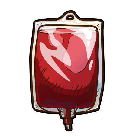 Iv bag of donated blood vector illustration isolated on white backgroundのイラスト素材