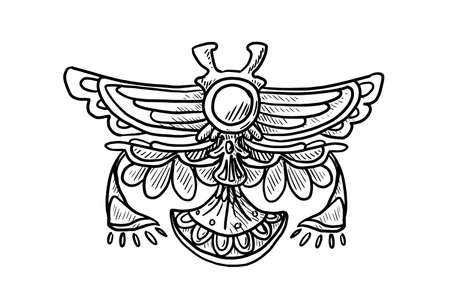 Abstract egyptian motifs decoration element vector illustration on white backgroundのイラスト素材