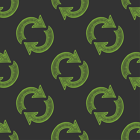 Arrows vector seamless pattern on black background