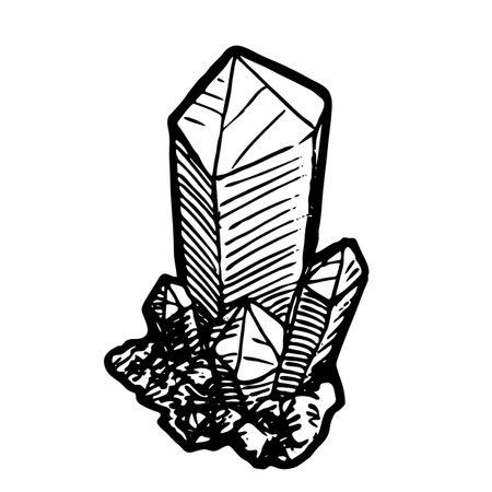 Crystal gemstone vector illustration on white backgroundのイラスト素材