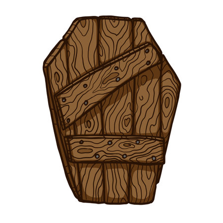 wooden coffin lid vector illustration isolated on white backgroundのイラスト素材