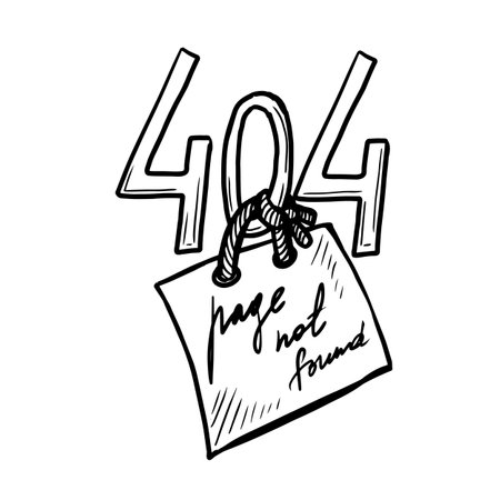 404 error page not found vector illustration isolated on white backgroundのイラスト素材