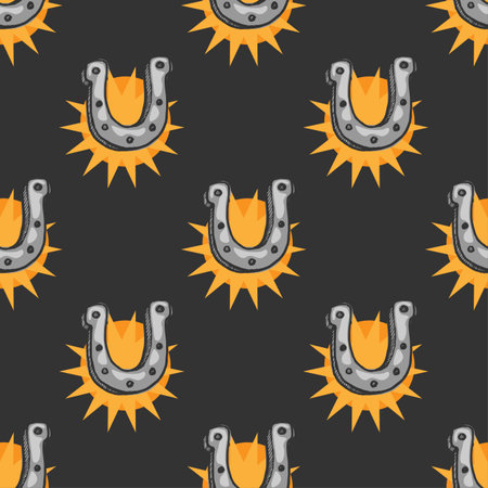 horseshoe vector seamless pattern for print or web designのイラスト素材