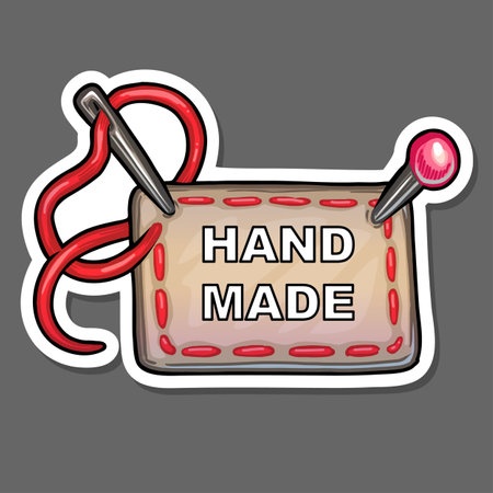 Sticker hand made vector illustrationのイラスト素材