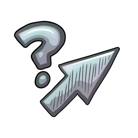 Cursor arrow with question mark sketch vector illustration on white backgroundのイラスト素材