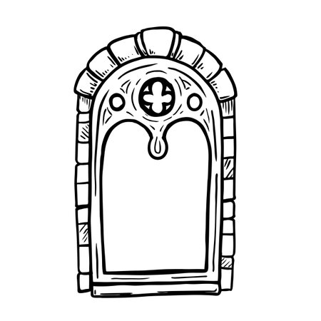 Medieval window vector illustration isolated on white backgroundのイラスト素材