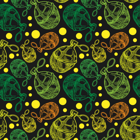 Grenade bomb vector seamless patternのイラスト素材