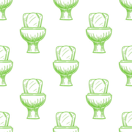 toilet bowl vector seamless pattern on white backgroundのイラスト素材