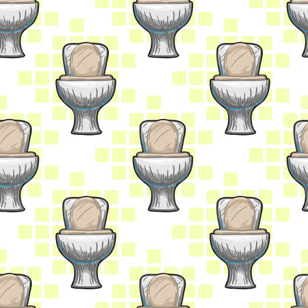 toilet bowl vector seamless patternのイラスト素材